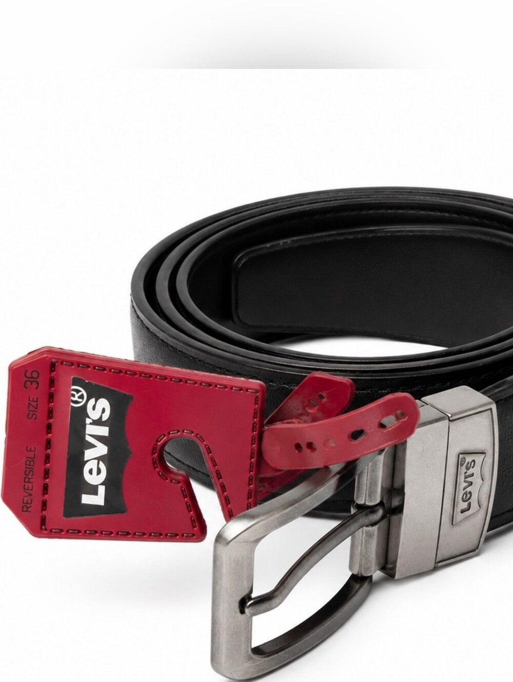 Levi's Black/Tan Leather Reversible Men's Belt, Size 36